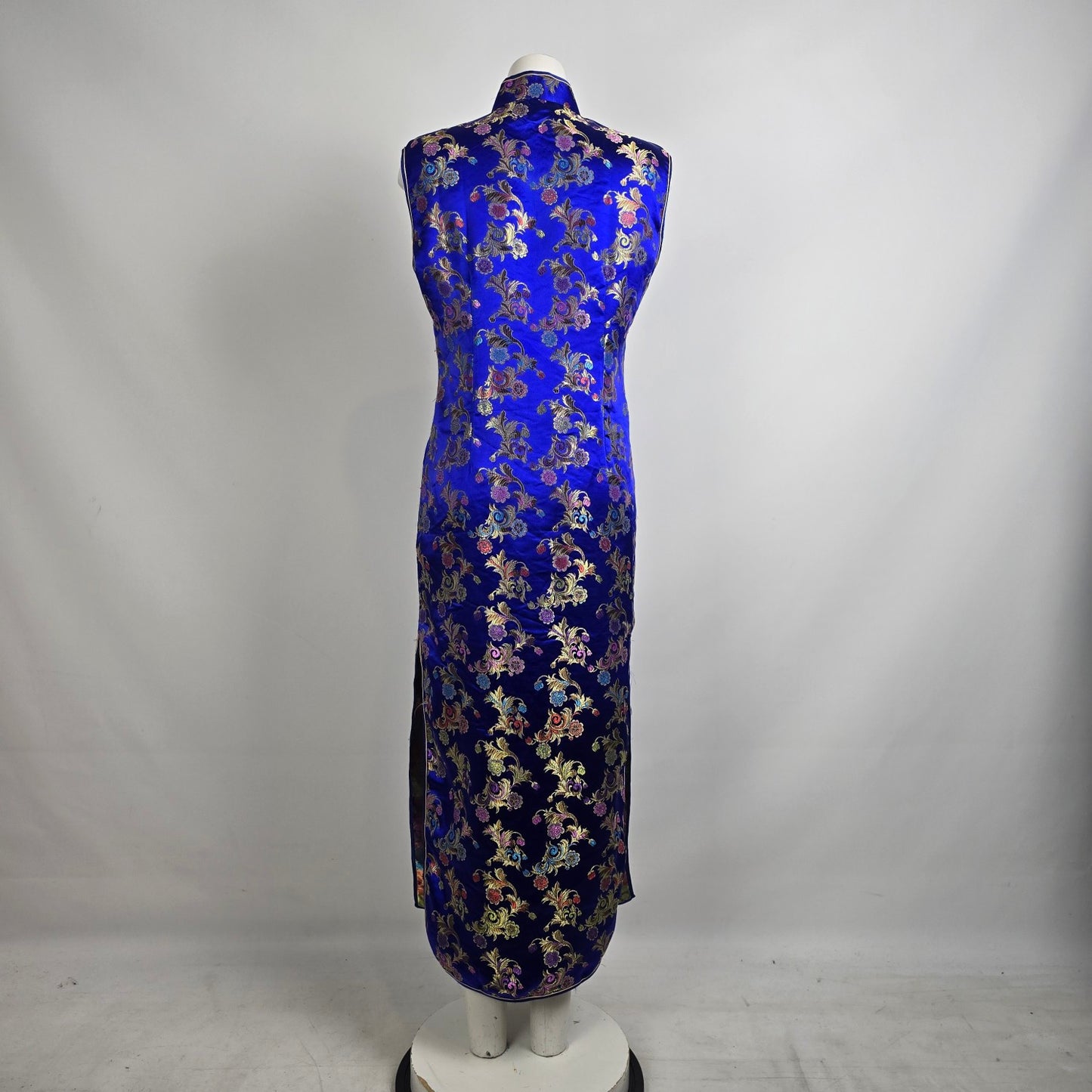 Vintage Tiang Feng Chinese Traditional Cheongsam Silk Satin Dress Size M/L
