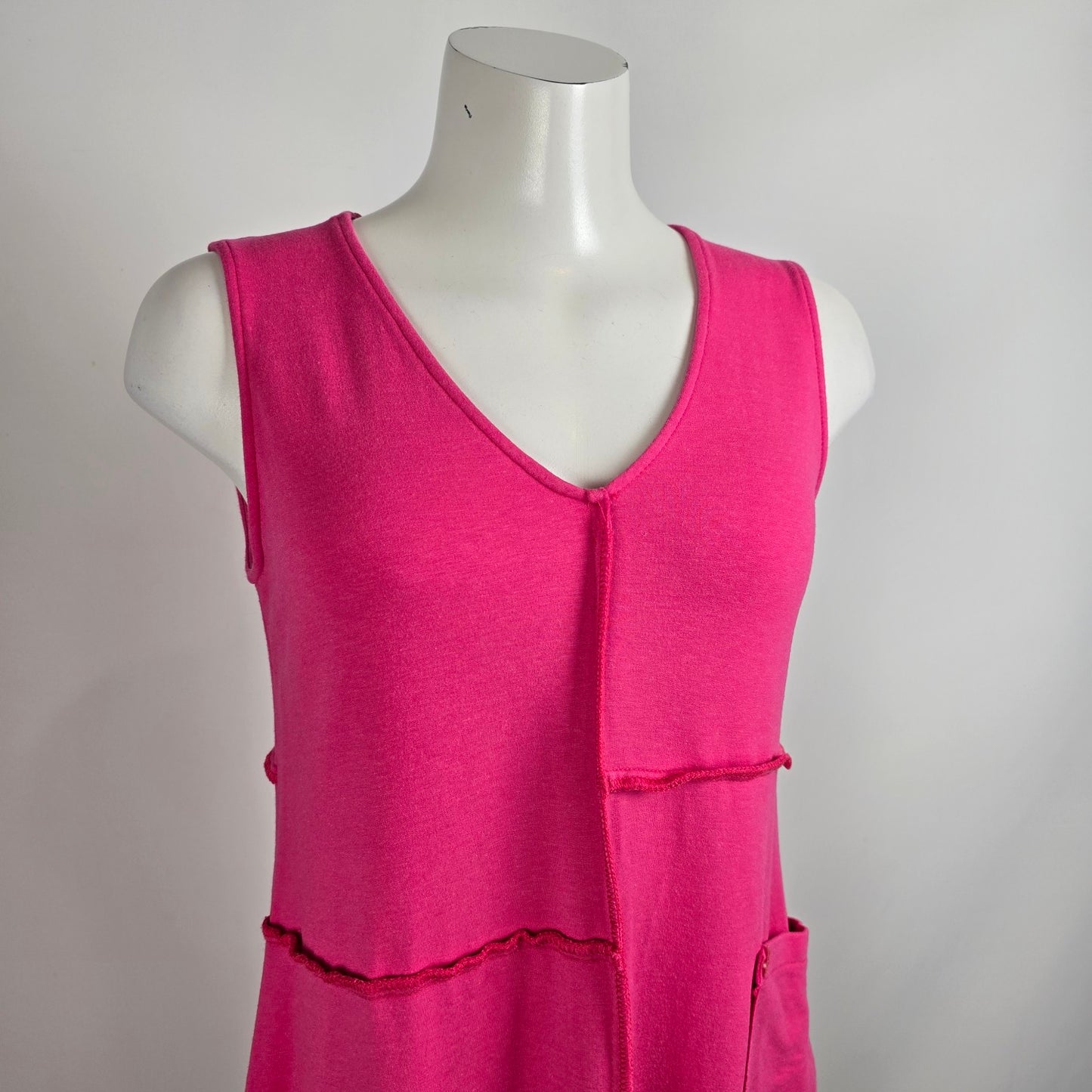 PURE Essence Pink Cotton Balloon Bottom Midi Dress Size L