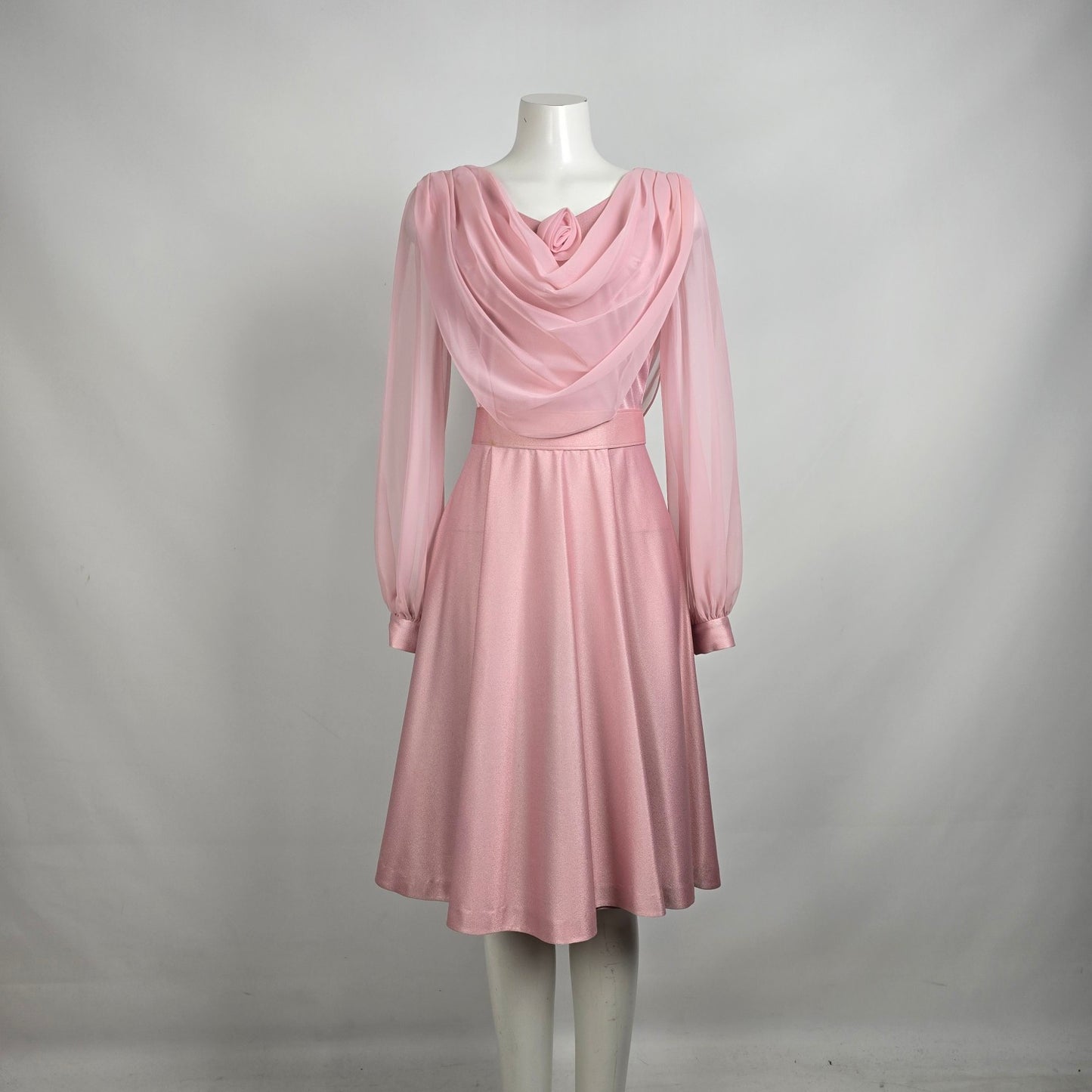 1970’s ‘Dance Originals by Zarnett Pink Belted Midi Dress Size S