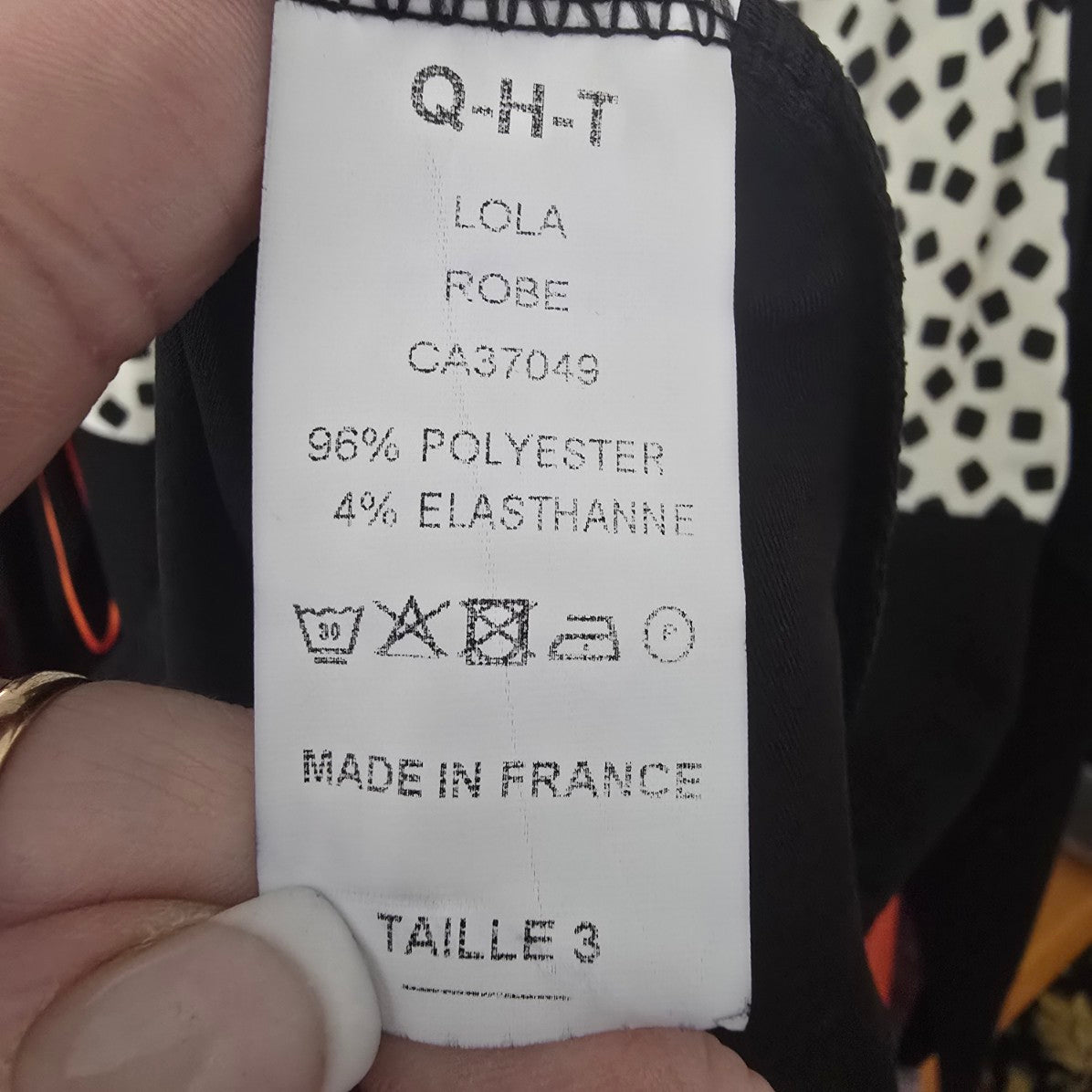 Quinze heures Paris Trente Black & Cream Sheath Dress Size M