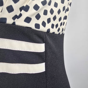 Quinze heures Paris Trente Black & Cream Sheath Dress Size M