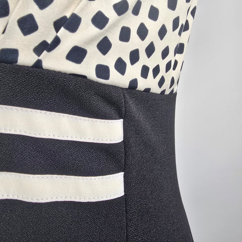 Quinze heures Paris Trente Black & Cream Sheath Dress Size M