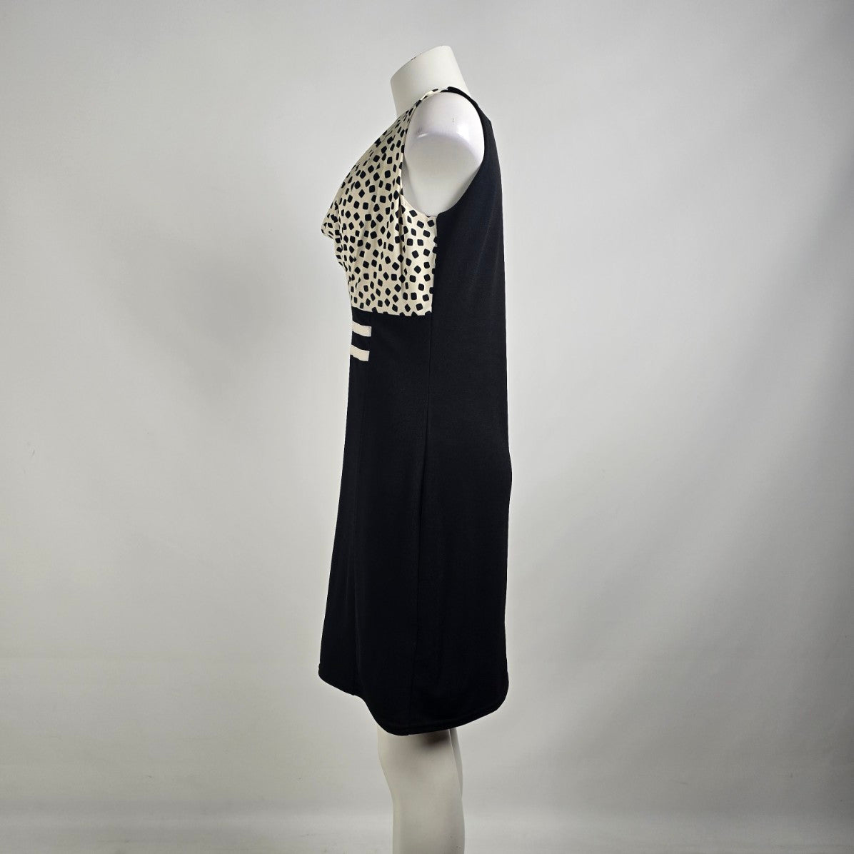 Quinze heures Paris Trente Black & Cream Sheath Dress Size M