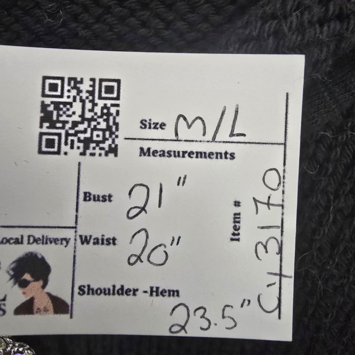 Pure Handknit Grey Button Front Cardigan Sweater Size M/L