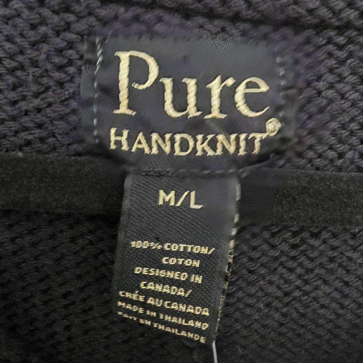 Pure Handknit Grey Button Front Cardigan Sweater Size M/L