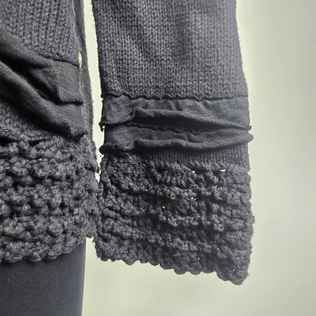 Pure Handknit Grey Button Front Cardigan Sweater Size M/L