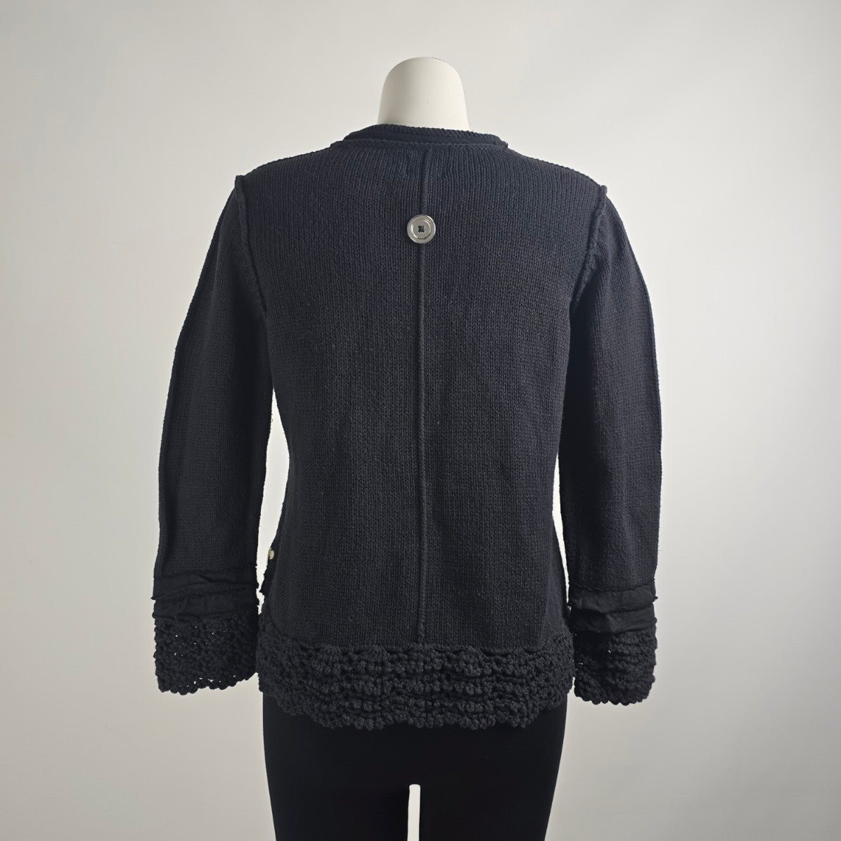 Pure Handknit Grey Button Front Cardigan Sweater Size M/L