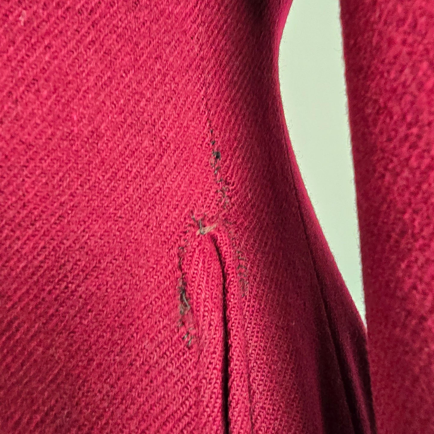 1940s Burgundy Wool Fur Trimmed Collar Button Up Coat Size S