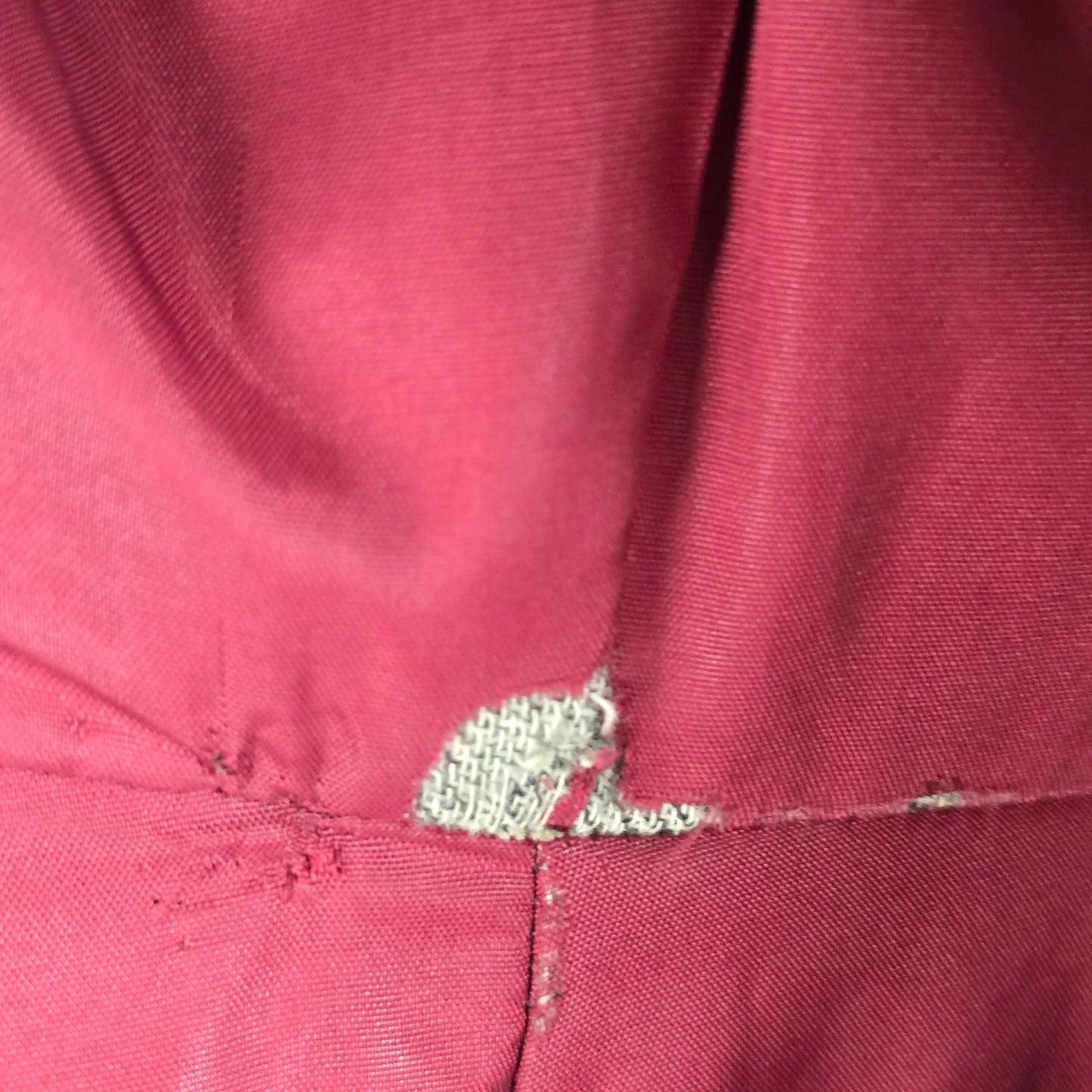 1940s Burgundy Wool Fur Trimmed Collar Button Up Coat Size S