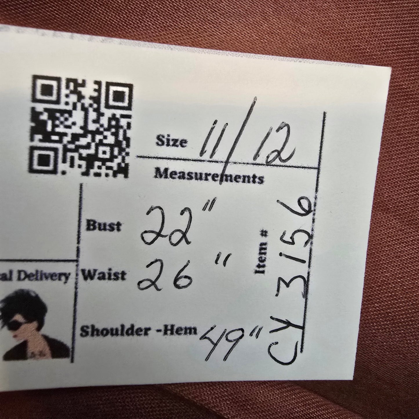 Vintage Novelti Brown Wool Attached Scarf Button Up Jacket Size 11/12