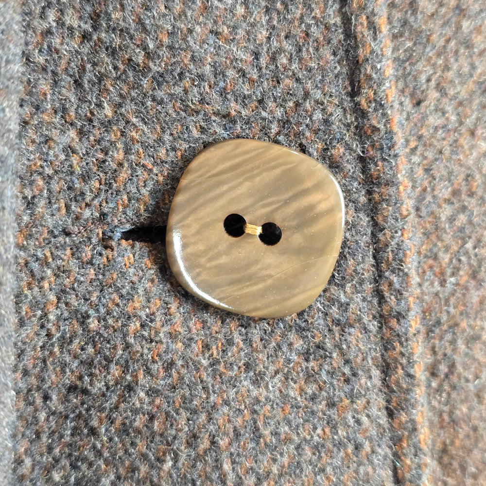 Vintage Novelti Brown Wool Attached Scarf Button Up Jacket Size 11/12