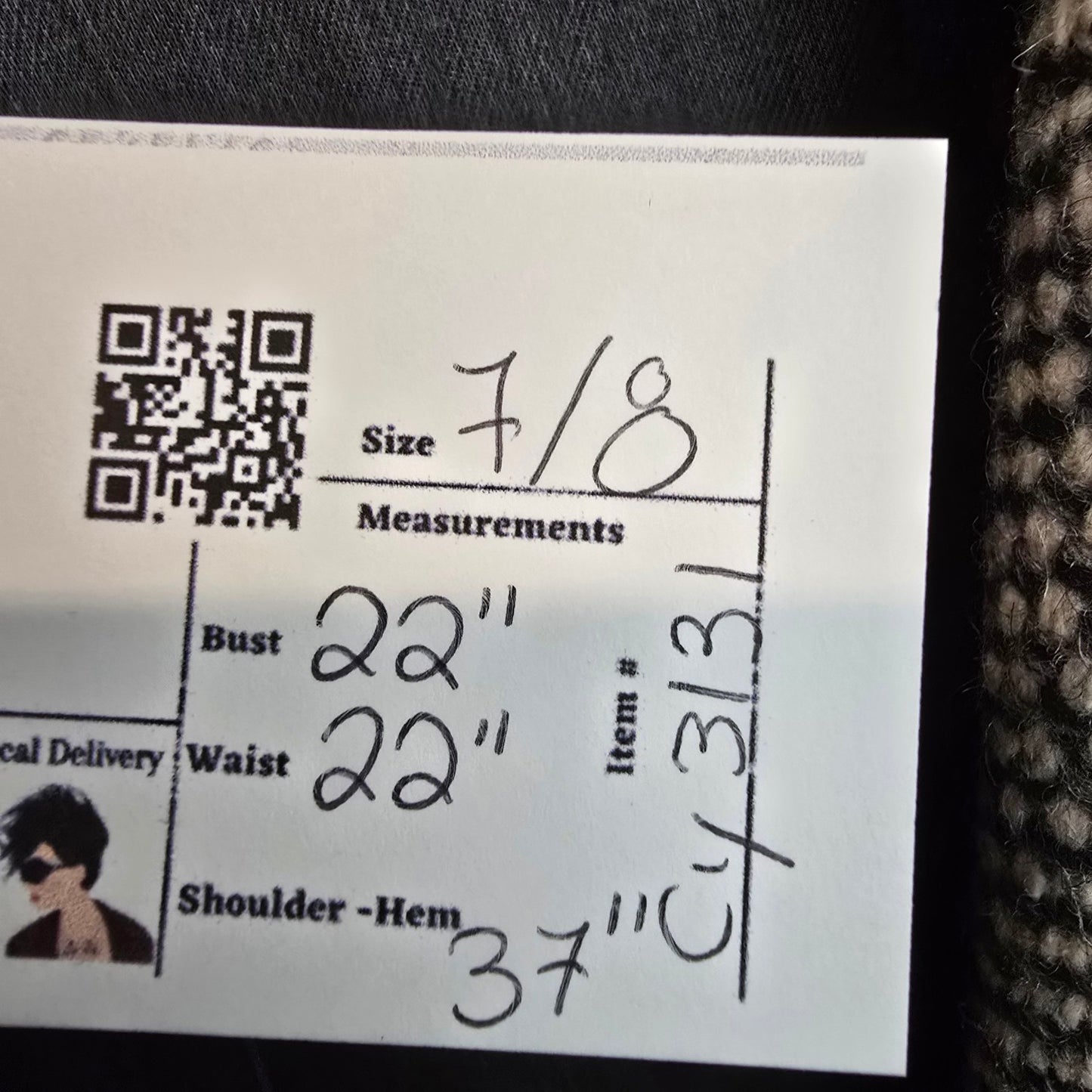 Vintage Collection Elegante Wool Black Button Up Collared Jacket Size 7/8