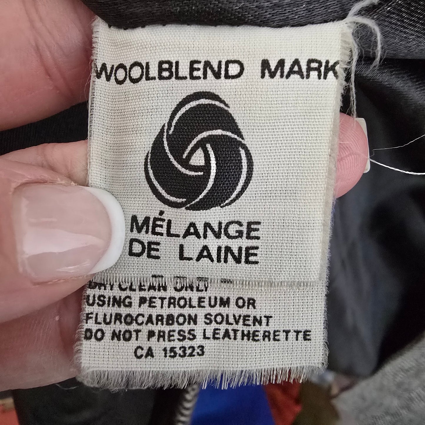 Vintage Collection Elegante Wool Black Button Up Collared Jacket Size 7/8