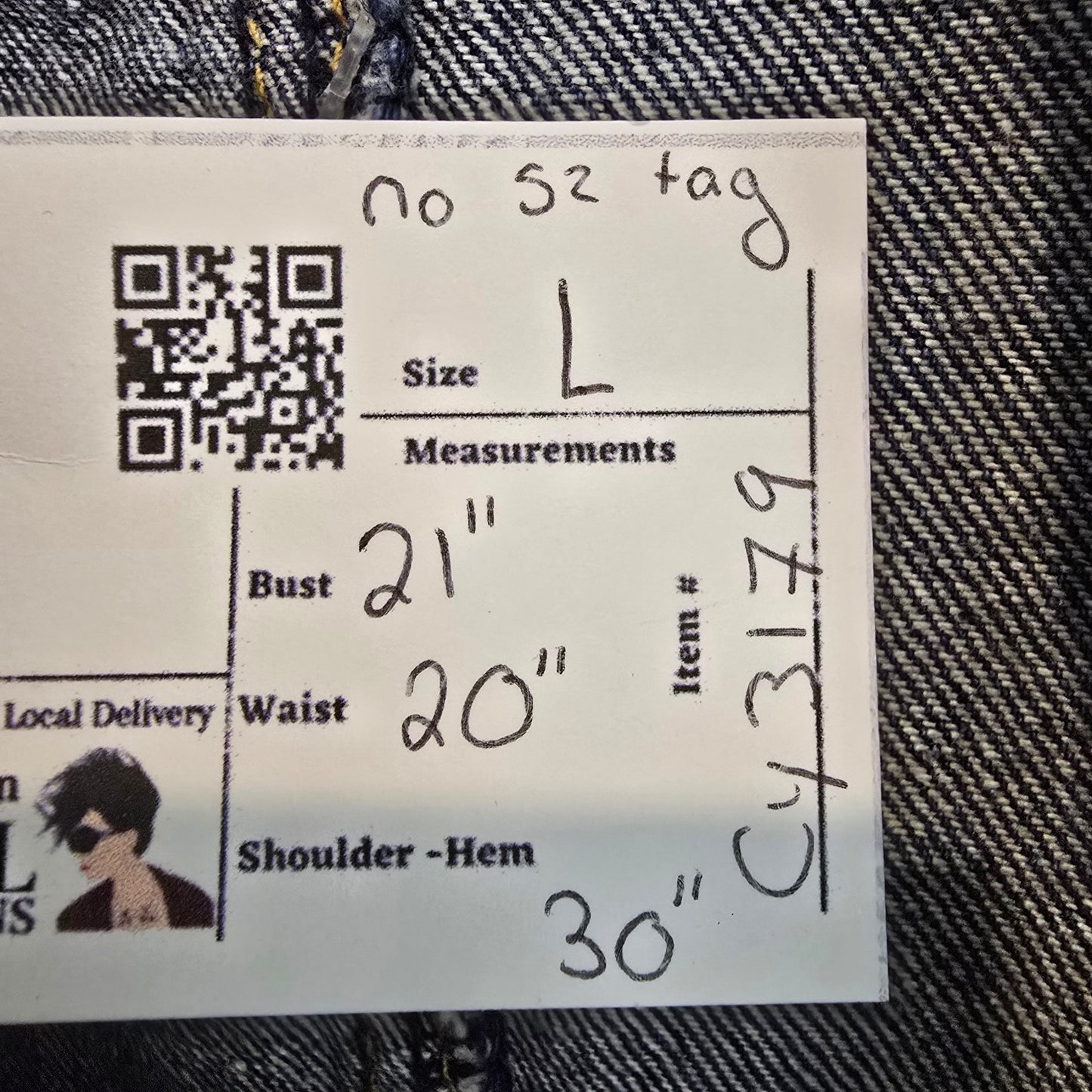 Vintage Distressed Button Up Denim Light Jacket Size L