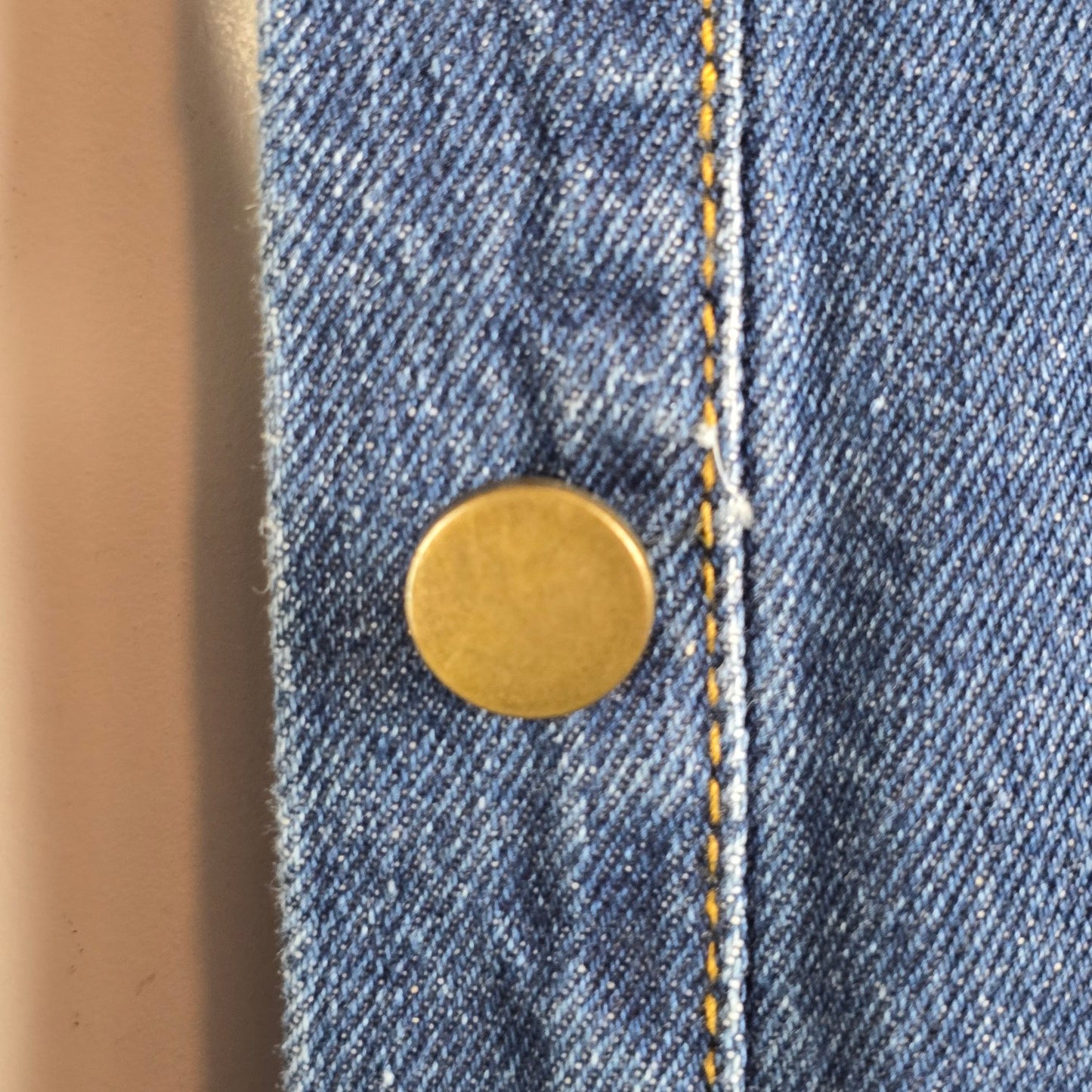 Vintage Distressed Button Up Denim Light Jacket Size L