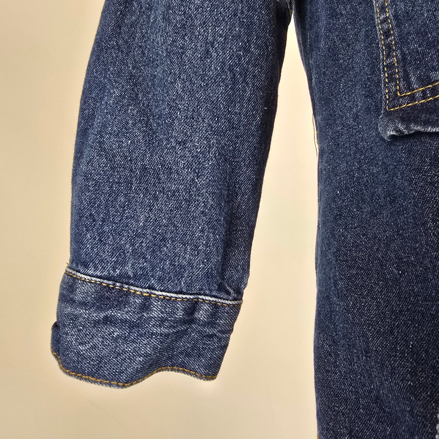 Vintage Distressed Button Up Denim Light Jacket Size L