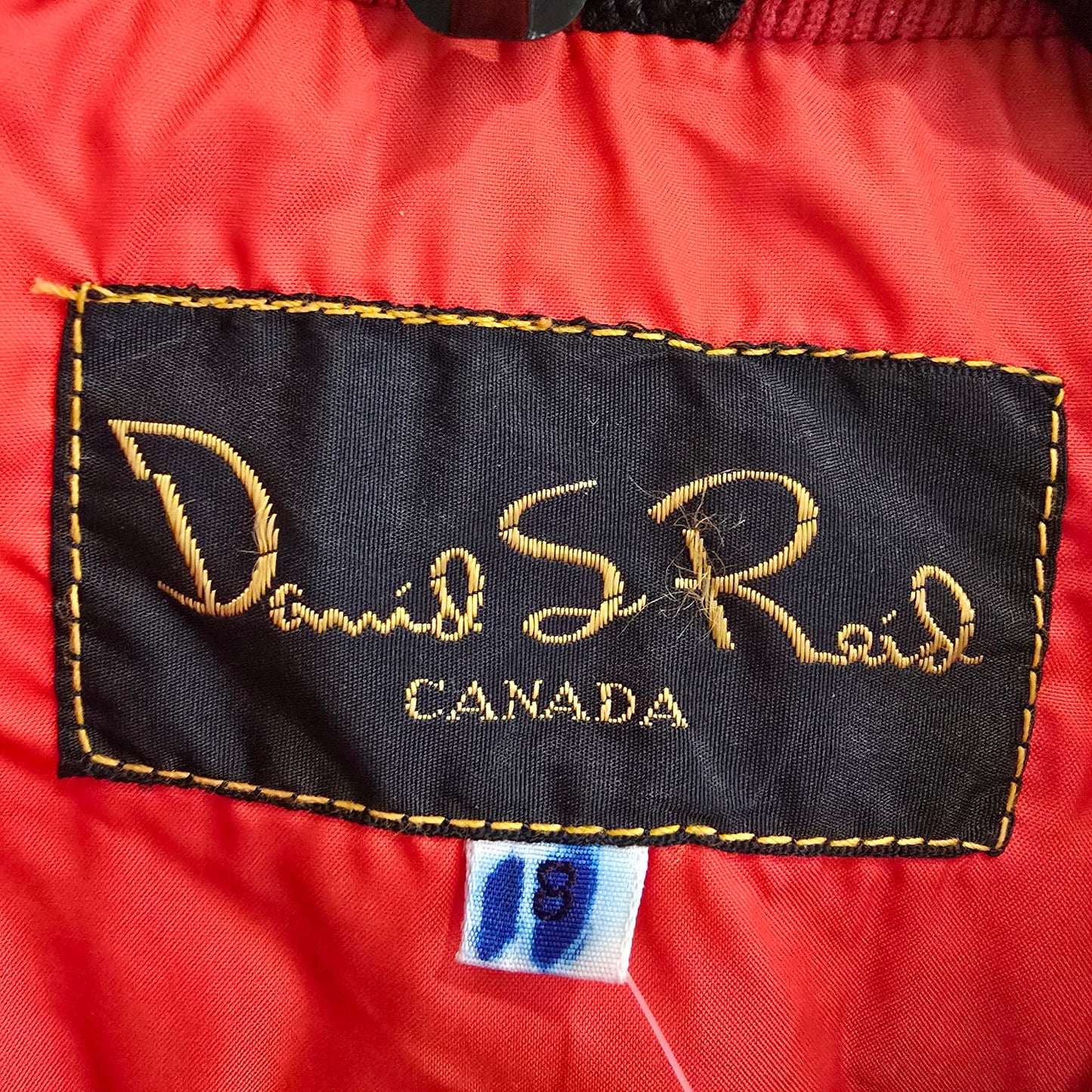 Vintage David S Reid 100% Down Red Winter Jacket Size 8