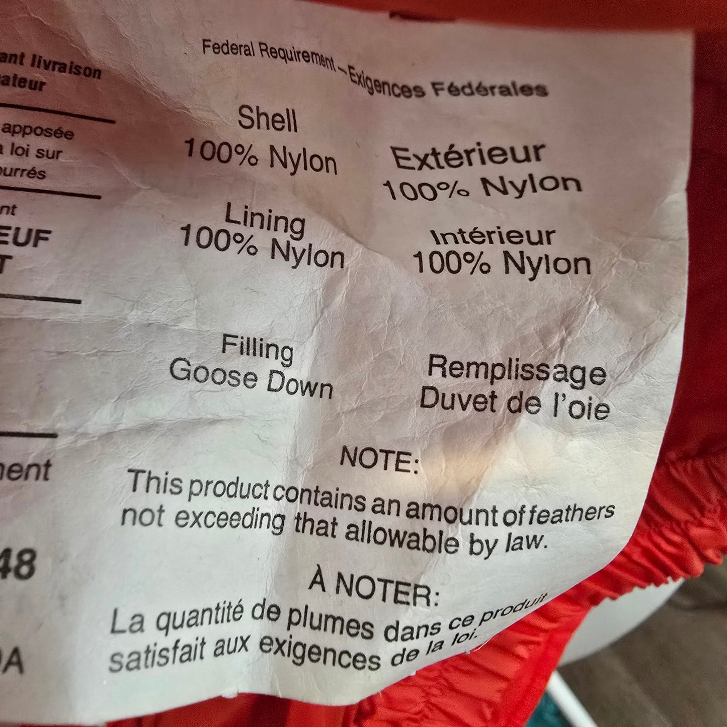 Vintage David S Reid 100% Down Red Winter Jacket Size 8