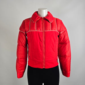Vintage David S Reid 100% Down Red Winter Jacket Size 8