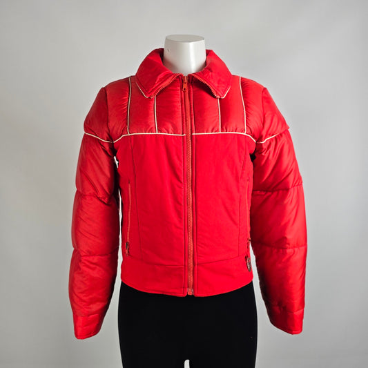 Vintage David S Reid 100% Down Red Winter Jacket Size 8