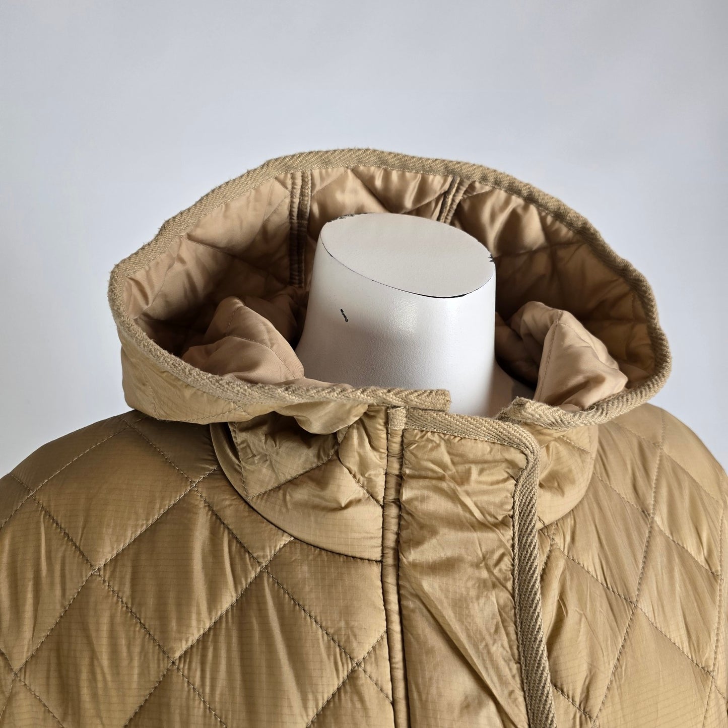 ASOS Design Longline Quilted Camel Jacket Size 8