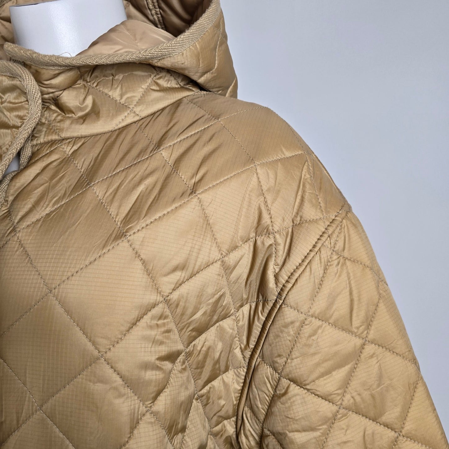 ASOS Design Longline Quilted Camel Jacket Size 8