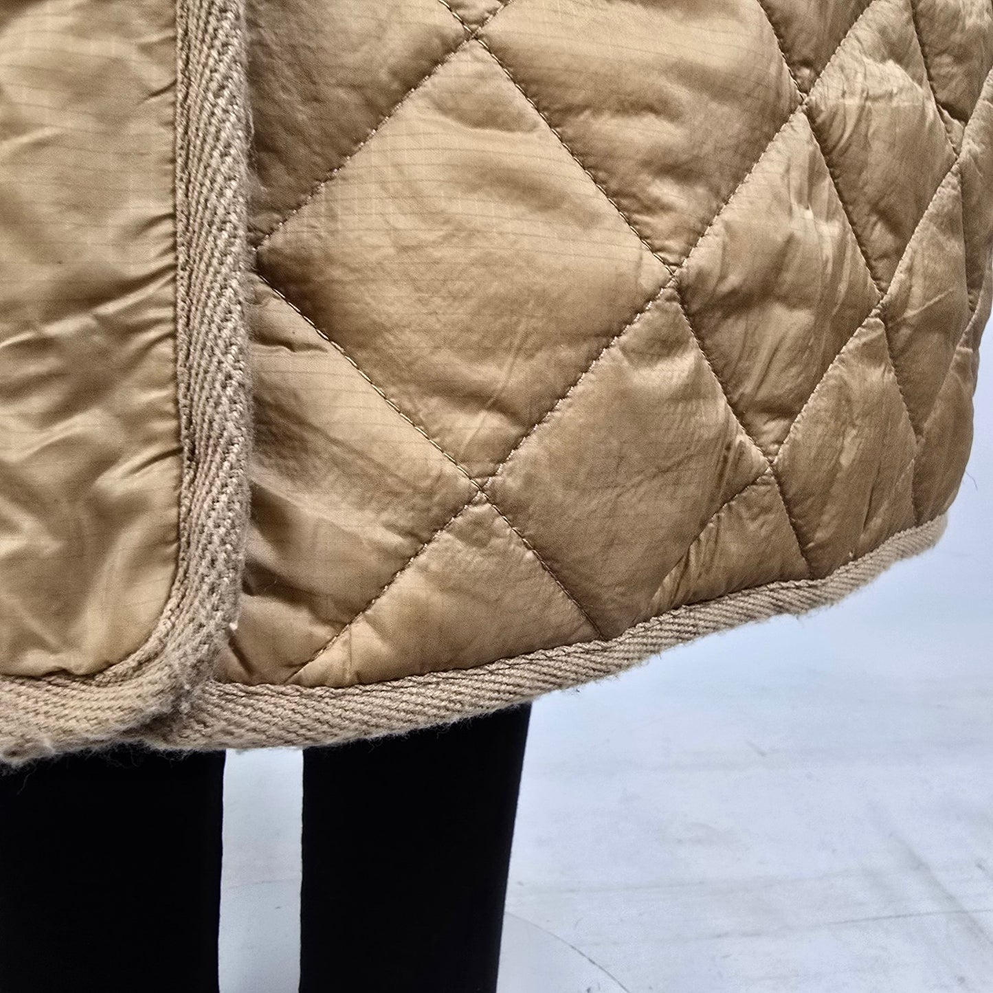 ASOS Design Longline Quilted Camel Jacket Size 8