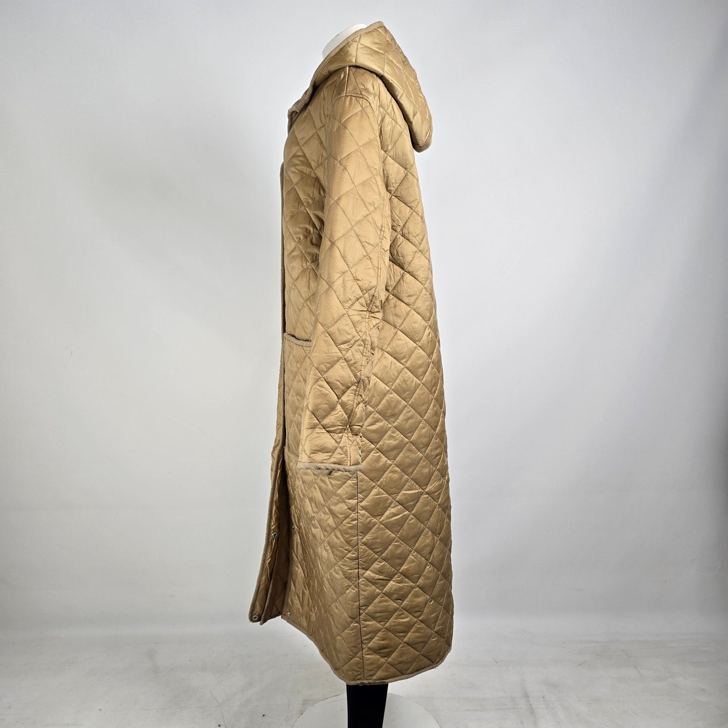 ASOS Design Longline Quilted Camel Jacket Size 8