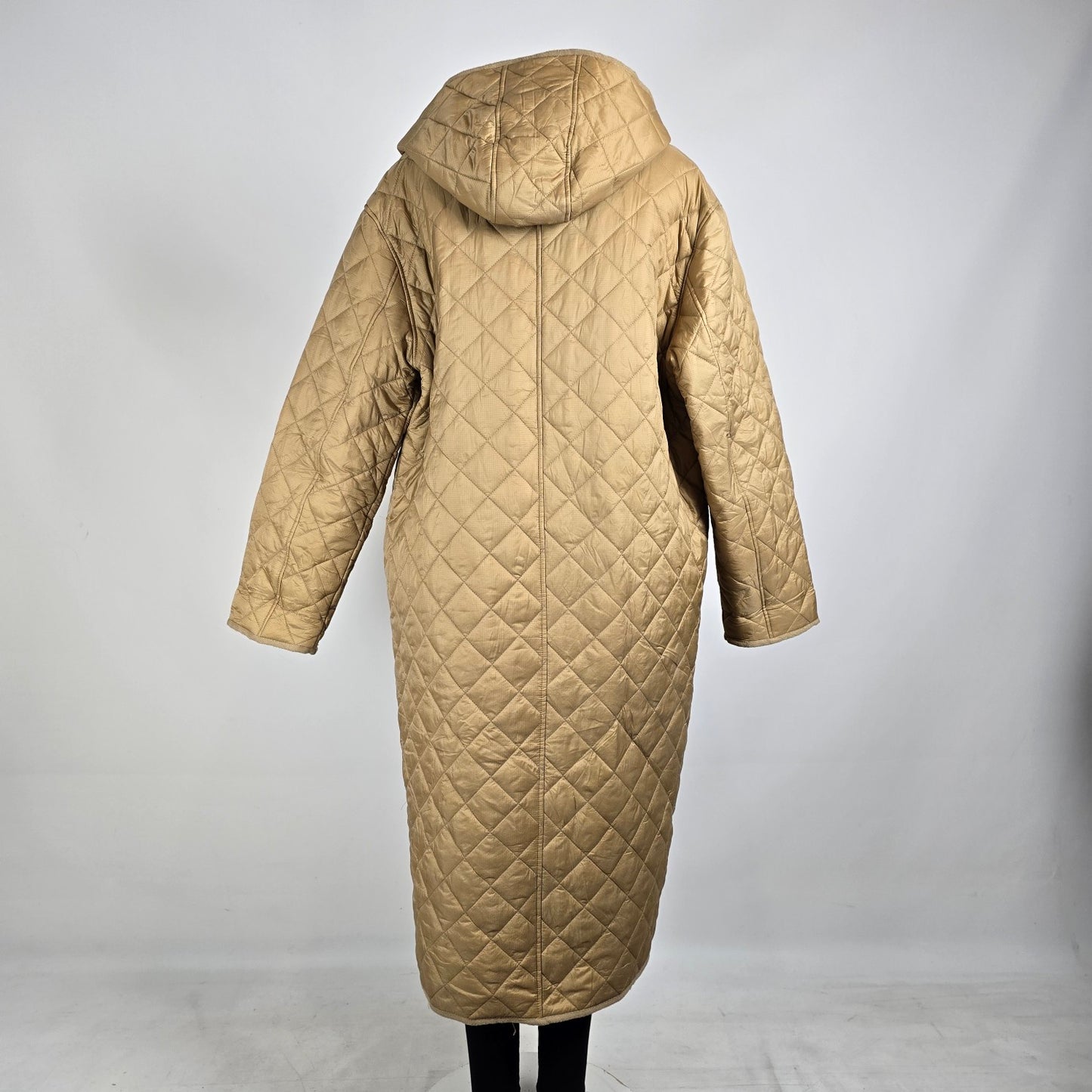 ASOS Design Longline Quilted Camel Jacket Size 8