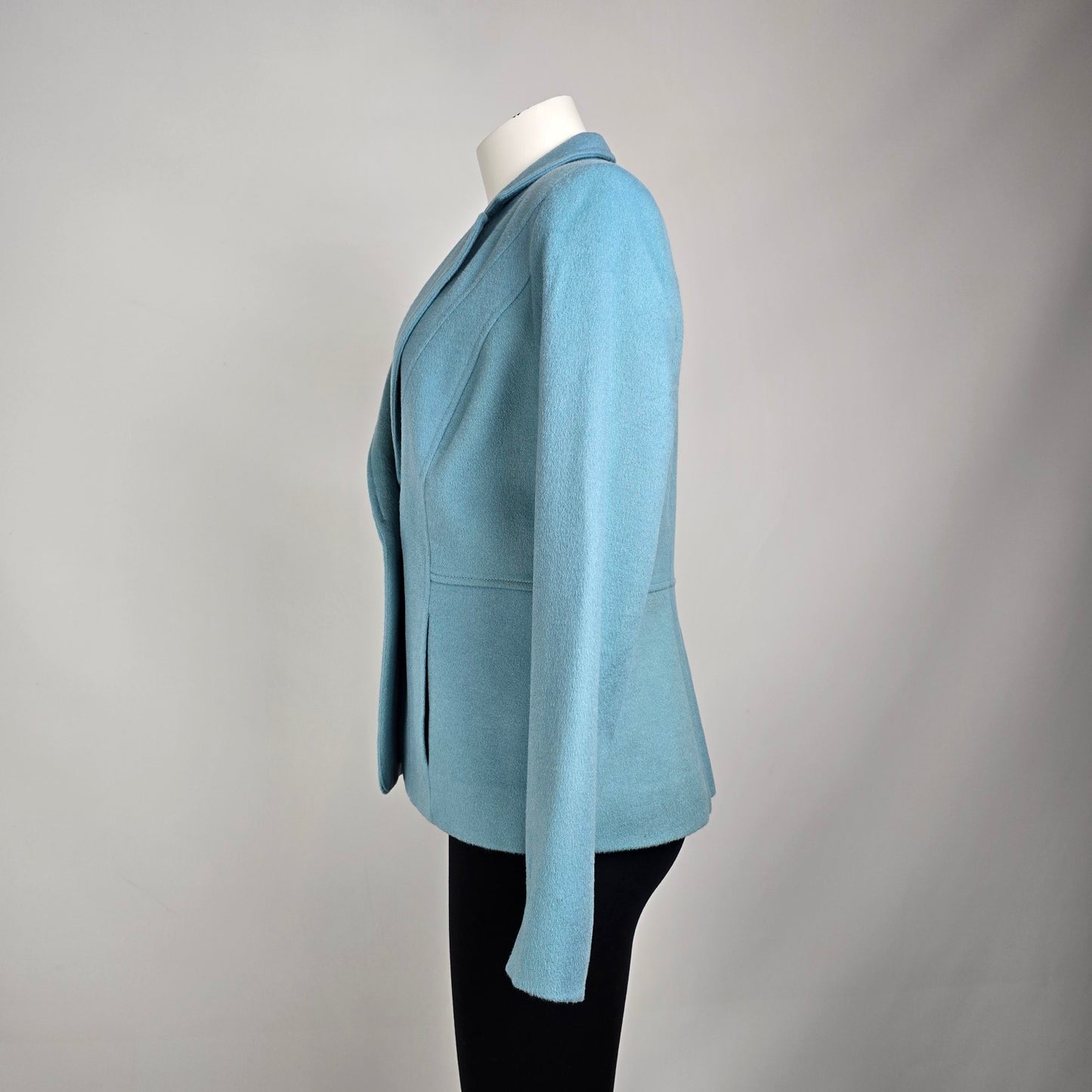 Louben Blue Wool Button Up Blazer Jacket Size 10