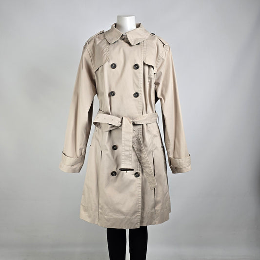 Worthington Cream  Belted Trench Coat Size 3X