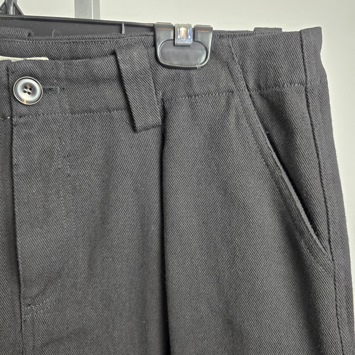 The Korner Black Cotton Wide Leg Trouser Pants Size 10