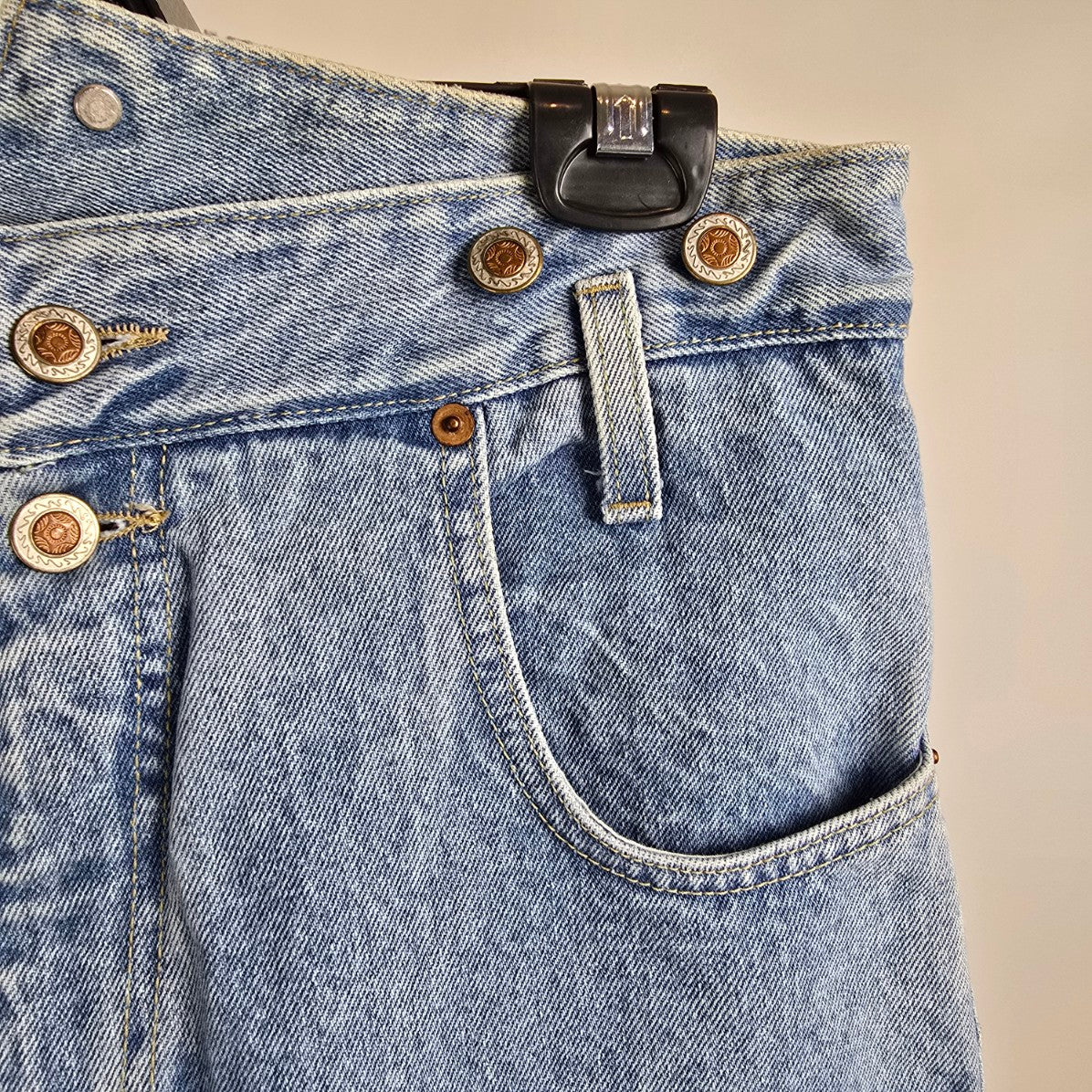 Vintage Bongo Light Wash High Rise Suspender Jeans Size 11