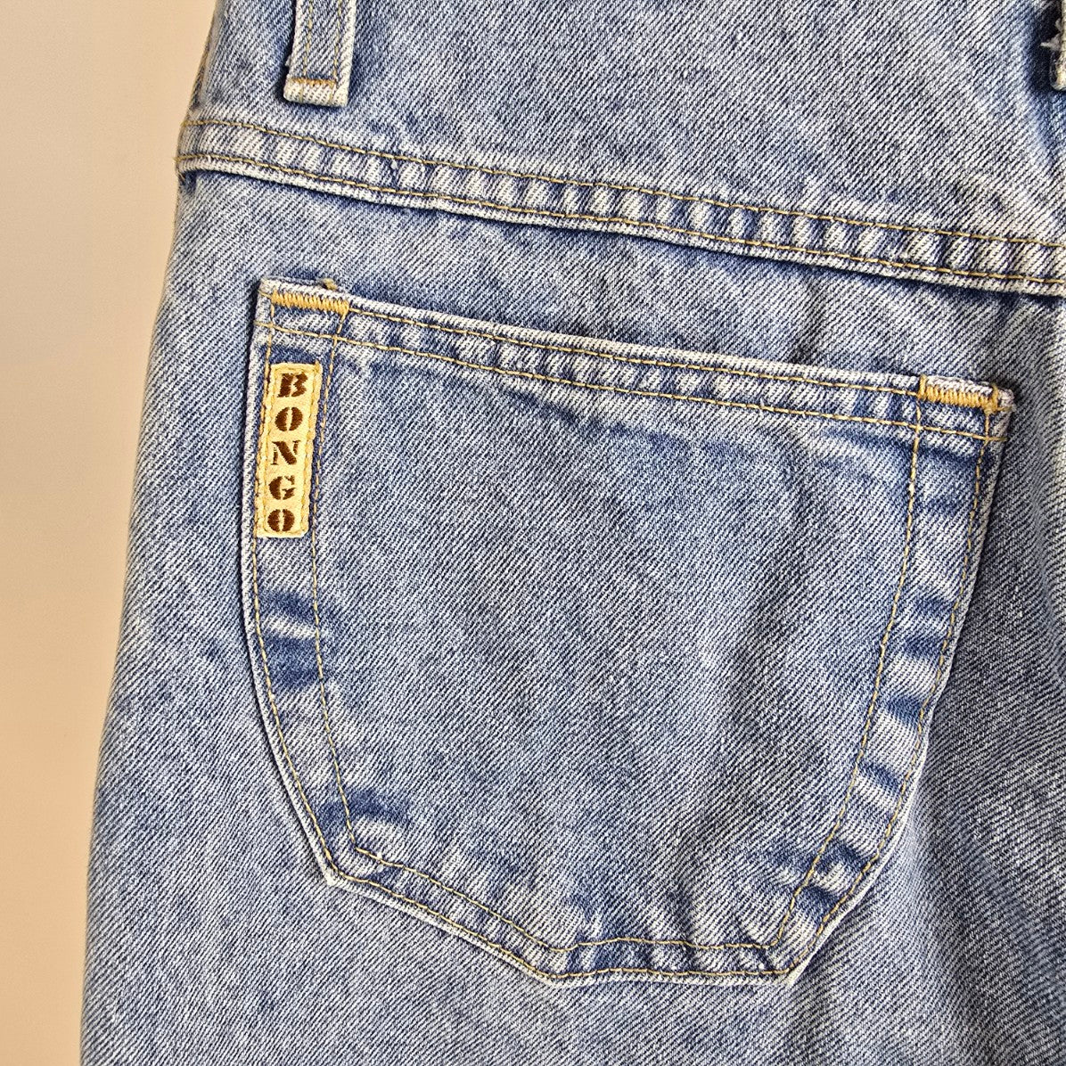 Vintage Bongo Light Wash High Rise Suspender Jeans Size 11