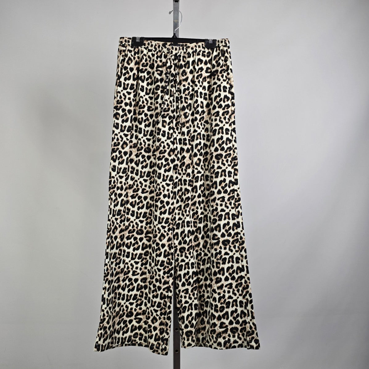 Cuidado Con El Perro Animal Print Linen Blend Wide Leg Pants Size L