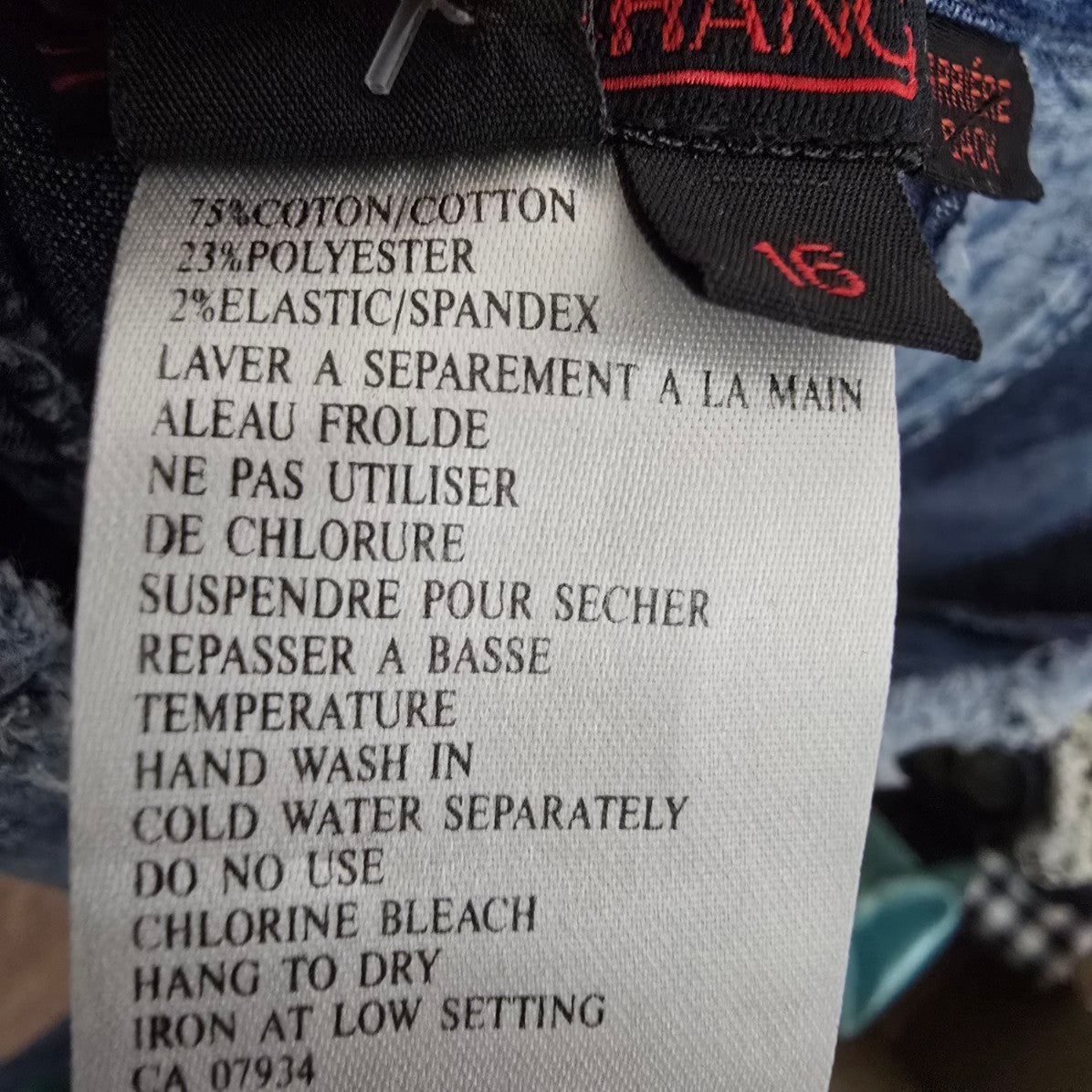 Simon Chang Blue Cotton Patchwork Midi Skirt Size 16