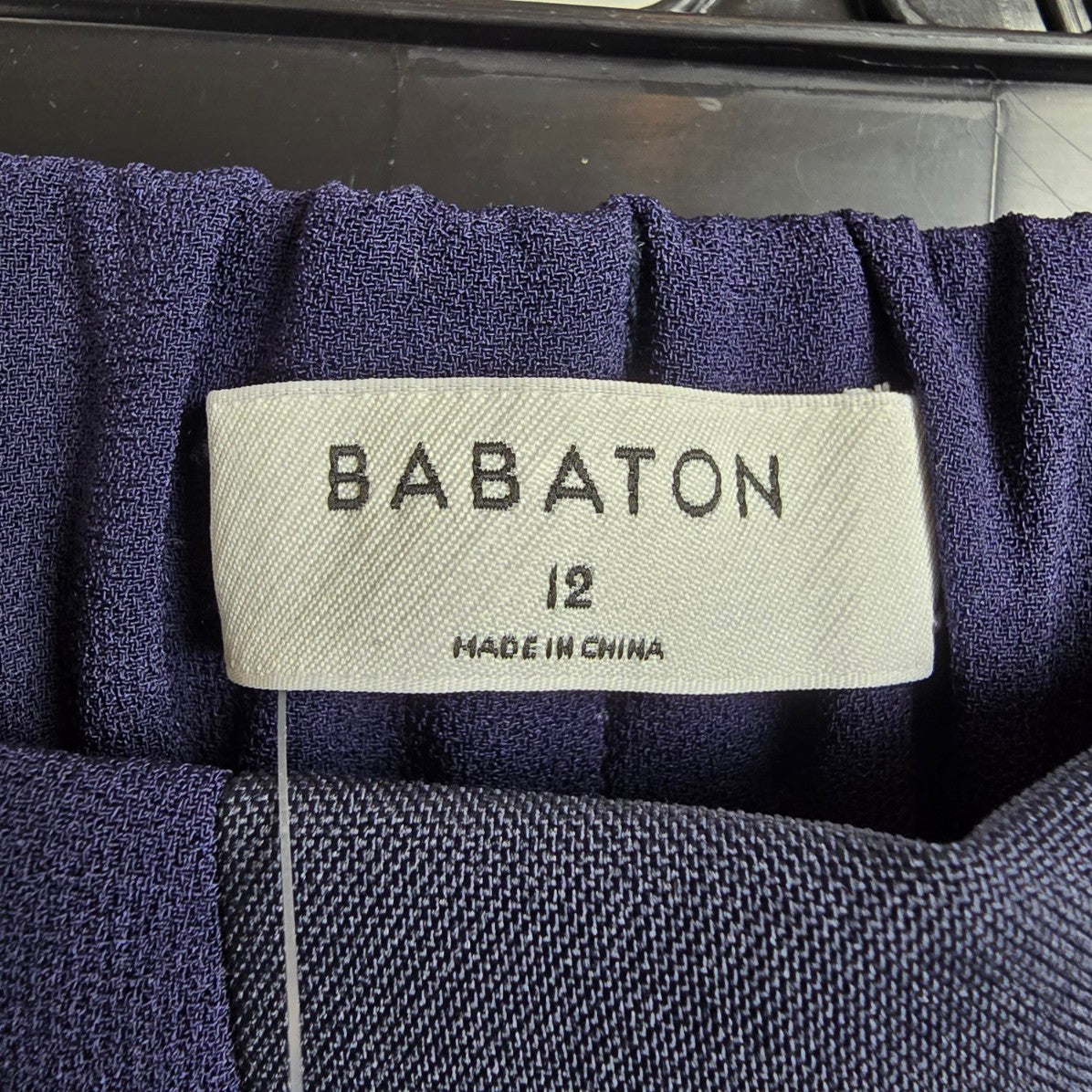 Babaton Trouser Pant Navy Blue Pleated Pull On Pants Size 12