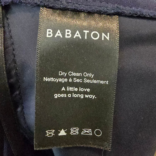 Babaton Trouser Pant Navy Blue Pleated Pull On Pants Size 12