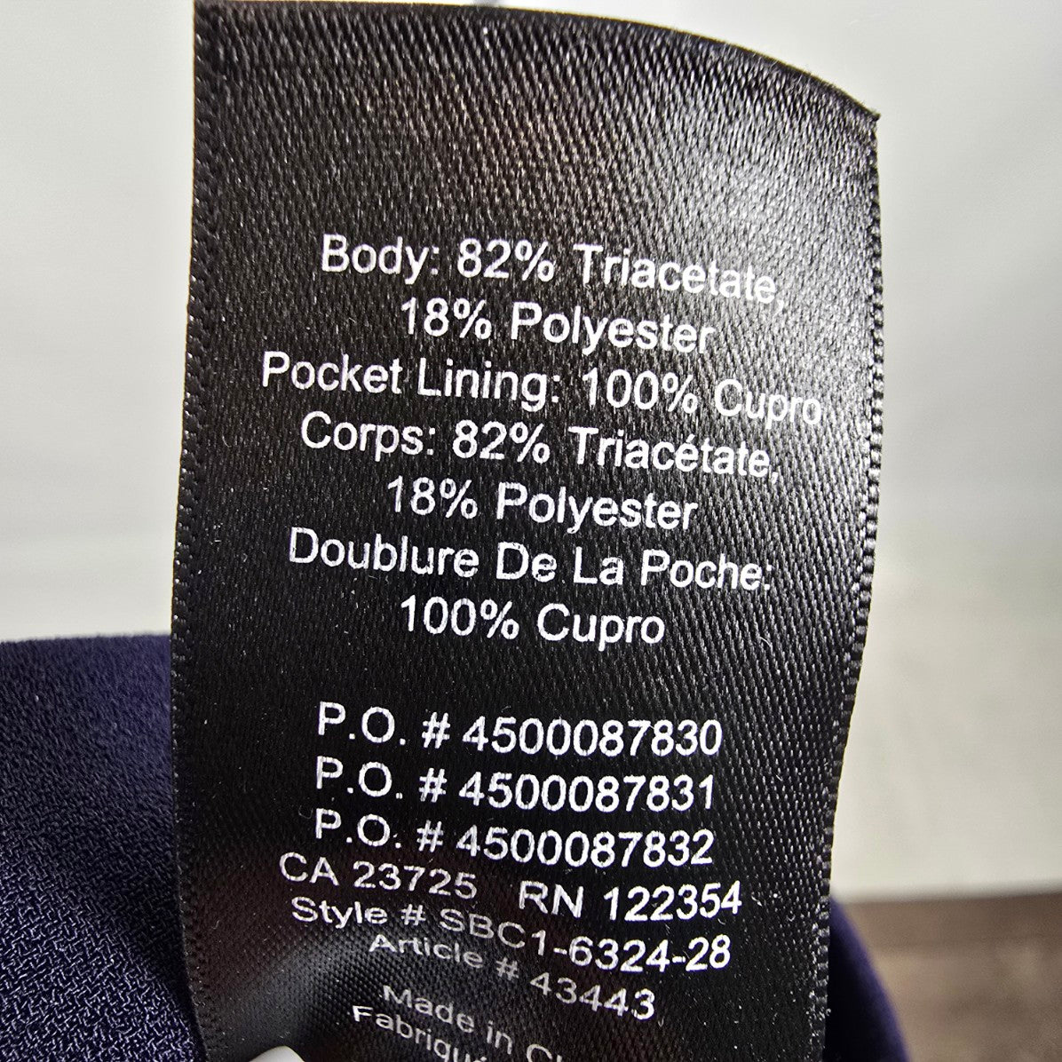 Babaton Trouser Pant Navy Blue Pleated Pull On Pants Size 12