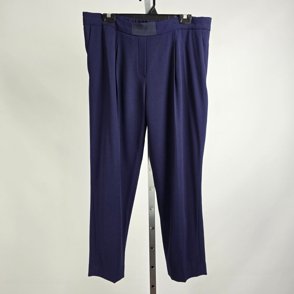 Babaton Trouser Pant Navy Blue Pleated Pull On Pants Size 12
