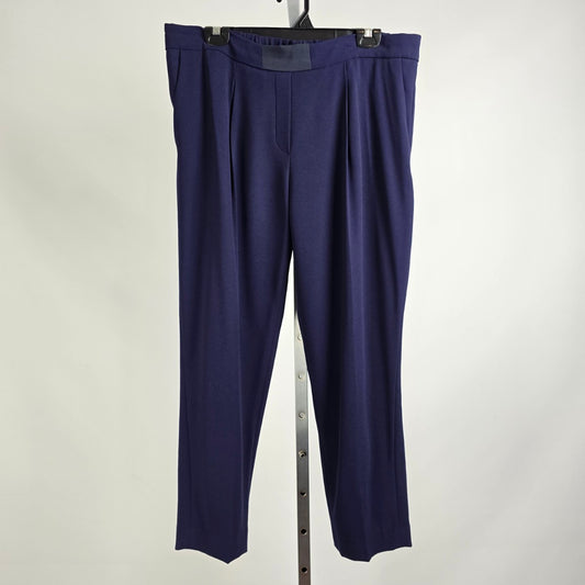 Babaton Trouser Pant Navy Blue Pleated Pull On Pants Size 12