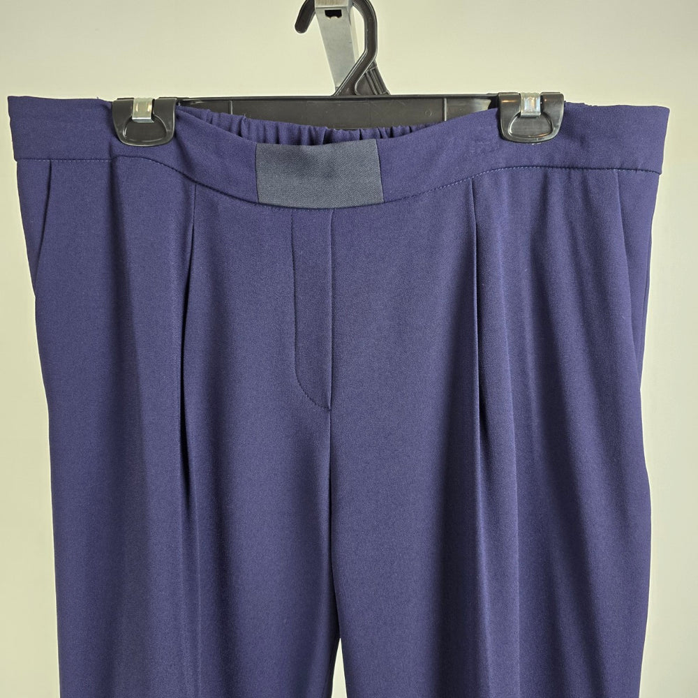 Babaton Trouser Pant Navy Blue Pleated Pull On Pants Size 12