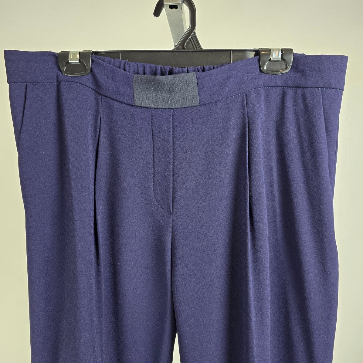 Babaton Trouser Pant Navy Blue Pleated Pull On Pants Size 12