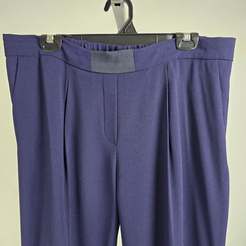 Babaton Trouser Pant Navy Blue Pleated Pull On Pants Size 12