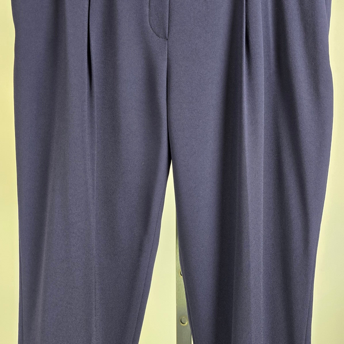 Babaton Trouser Pant Navy Blue Pleated Pull On Pants Size 12