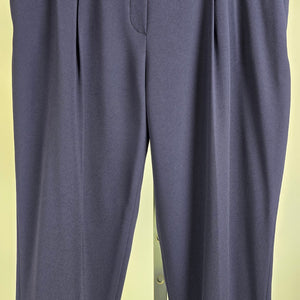 Babaton Trouser Pant Navy Blue Pleated Pull On Pants Size 12