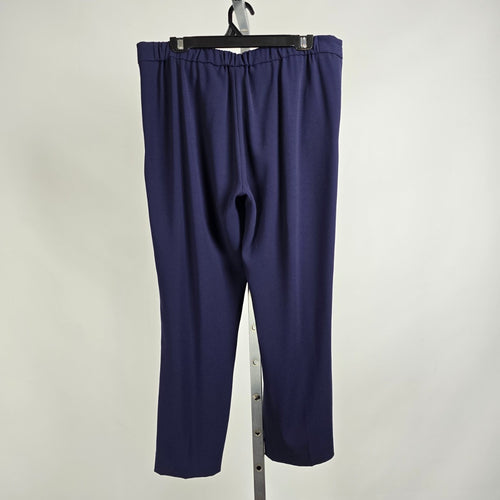 Babaton Trouser Pant Navy Blue Pleated Pull On Pants Size 12