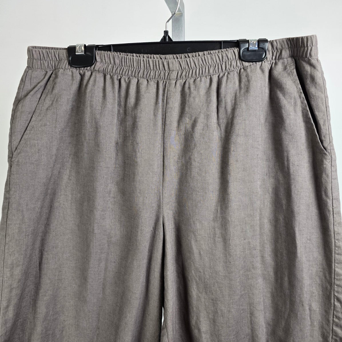 Stella Carakasi Grey Linen Cropped Pants Size XL