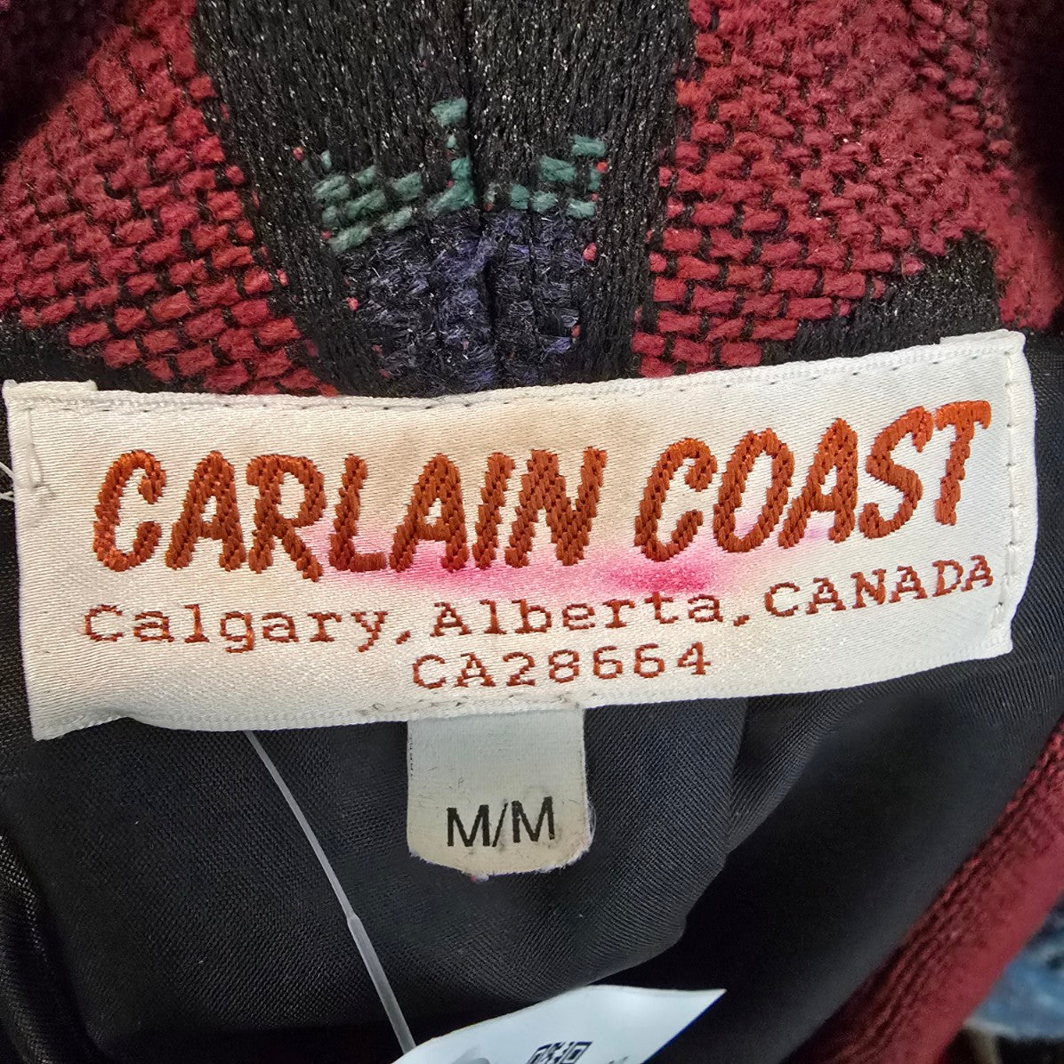 Vintage Carlain Coast Red Aztec Southwest Button Up Jacket Size M