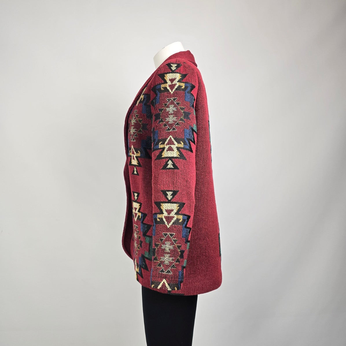 Vintage Carlain Coast Red Aztec Southwest Button Up Jacket Size M